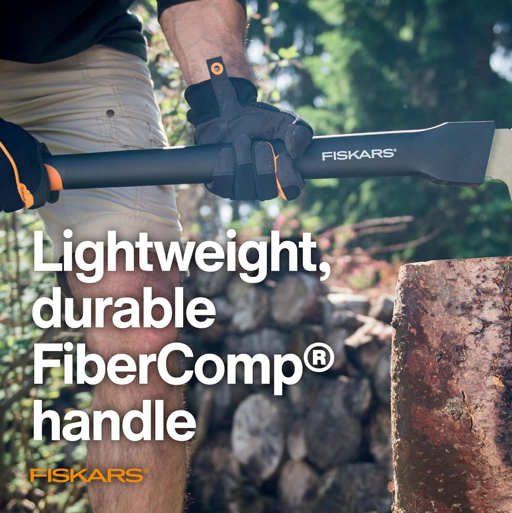 Fiskars 71,1 cm große Wasserpfeife schont Ihren Rücken – Heben, Ziehen und Laden von schweren Runden von Brennholz und gespaltenem Holz – scharfes und leichtes Pick-Werkzeug für Holzscheite –