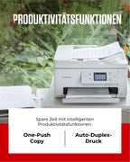Canon PIXMA TS7750i Multifunktionsdrucker 4in1 (Tintenstrahl,Drucken, Kopieren, Scannen,Faxen, A4, 6,7 cm Touch, WLAN, 35 Blatt ADF, 2 Papierzuführungen, kompatibel mit Pixma Print Plan "Abo") Weiß