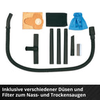 Einhell Nass-Trockensauger TC-VC 1812/1 S (1250 W, 180 mbar, 4 Lenkrollen, 12 L Behälter, inkl. Fugen- & Kombidüse, Schaumstofffilter, Schmutzfangsack & Filterbeutel)