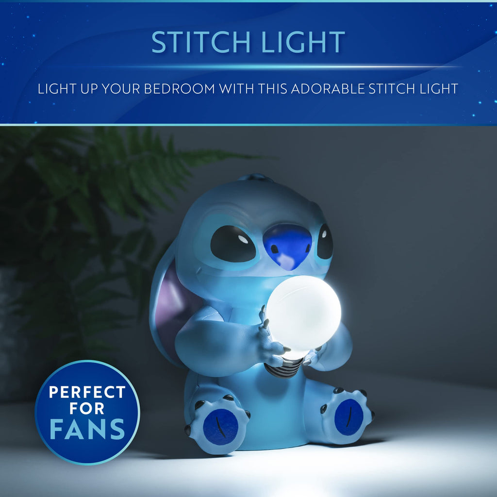 Stitch Licht - Offiziell Lizenzierte Lilo & Stitch Lampe, Disney Sammlerstück, Nachttischlampe für Schlafzimmer, Dekor für Nachtbeleuchtung, Blau
