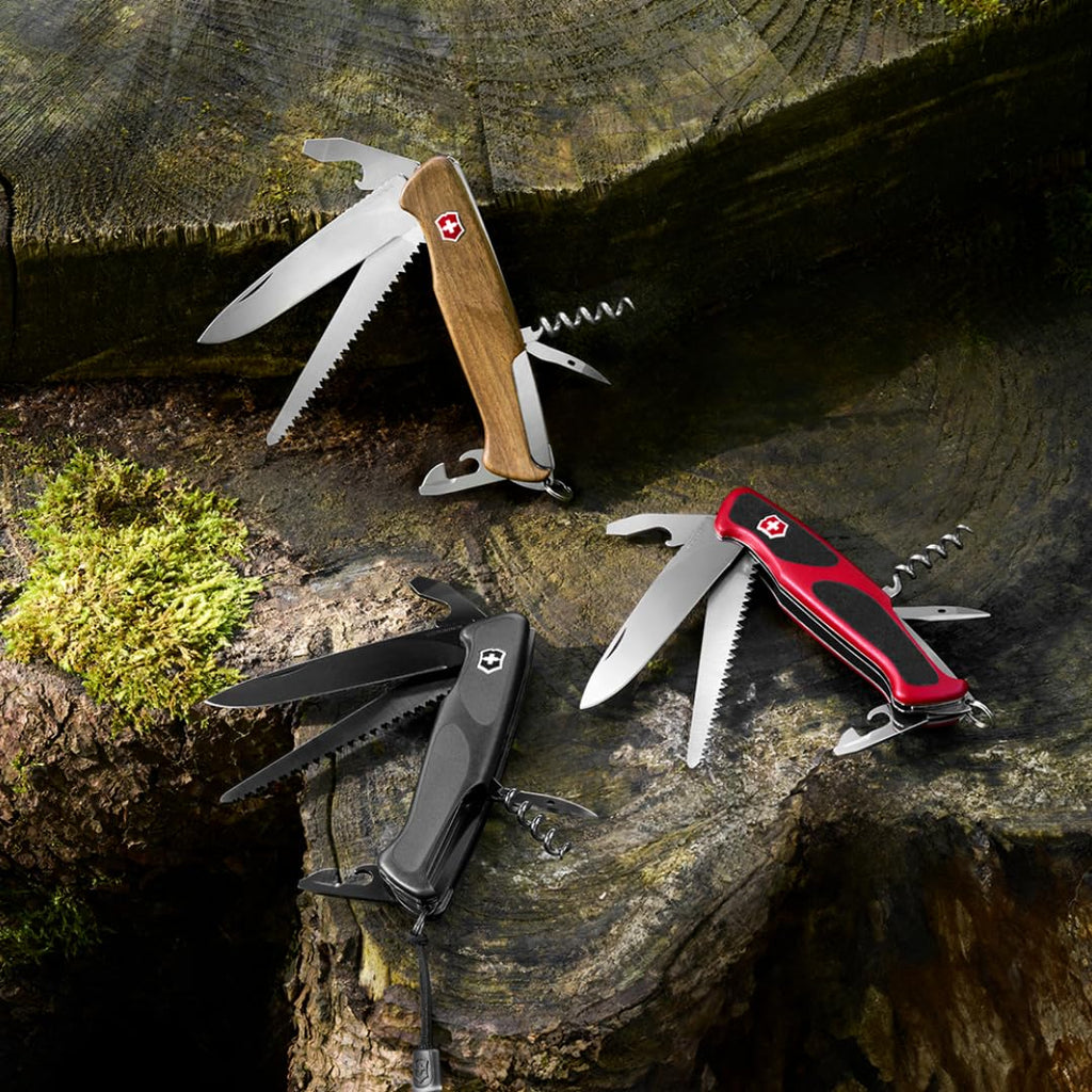 Victorinox Schweizer Taschenmesser gross, Ranger 55, Swiss Army Knife, Multitool, 10 Funktionen, Feststellklinge, Schraubendreher