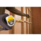 STANLEY Maßband Bandmaß Powerlock (Kunststoffgehäuse, Maßband 10 m Länge, 25 mm Breite, metrische Skalierung, Gürtelclip) 1-33-442