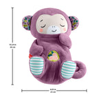 Fisher-Price Baby-Spielzeug Lila Schlummer-Affe, tragbare Plüsch-Spieluhr mit Atembewegungen und Lichtern für Neugeborene ab einem Alter von 0 Monaten, JLH41