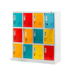 Jan Nowak Schließfachschrank 4B3A Werfachschrank Fächerschrank Umkleideschrank mit 12 Fächern Metall Pulverbeschichtung 120 cm x 110 cm x 45 cm (H x B x T) (Mehrfarbig)