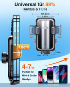 VANMASS 2025 【Neueste & Stärkste】 Handyhalterung Auto Militär-Klasse Handy Halterung Auto【Über 20KG Saugkraft】 Armaturenbrett Scheibe Autohalterung LKW für iPhone 16 Pro Max 15 14 Samsung S24 Android