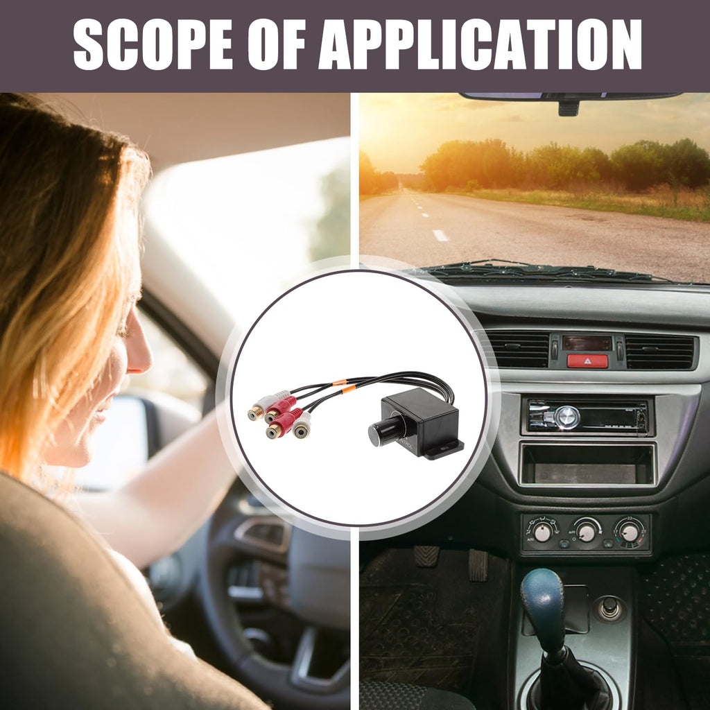WINOMO Auto Volume Control Knob Remote Verstärker Level Bass Audio Lautstärkeregler mit 2 Cinchstecker endstufe Auto