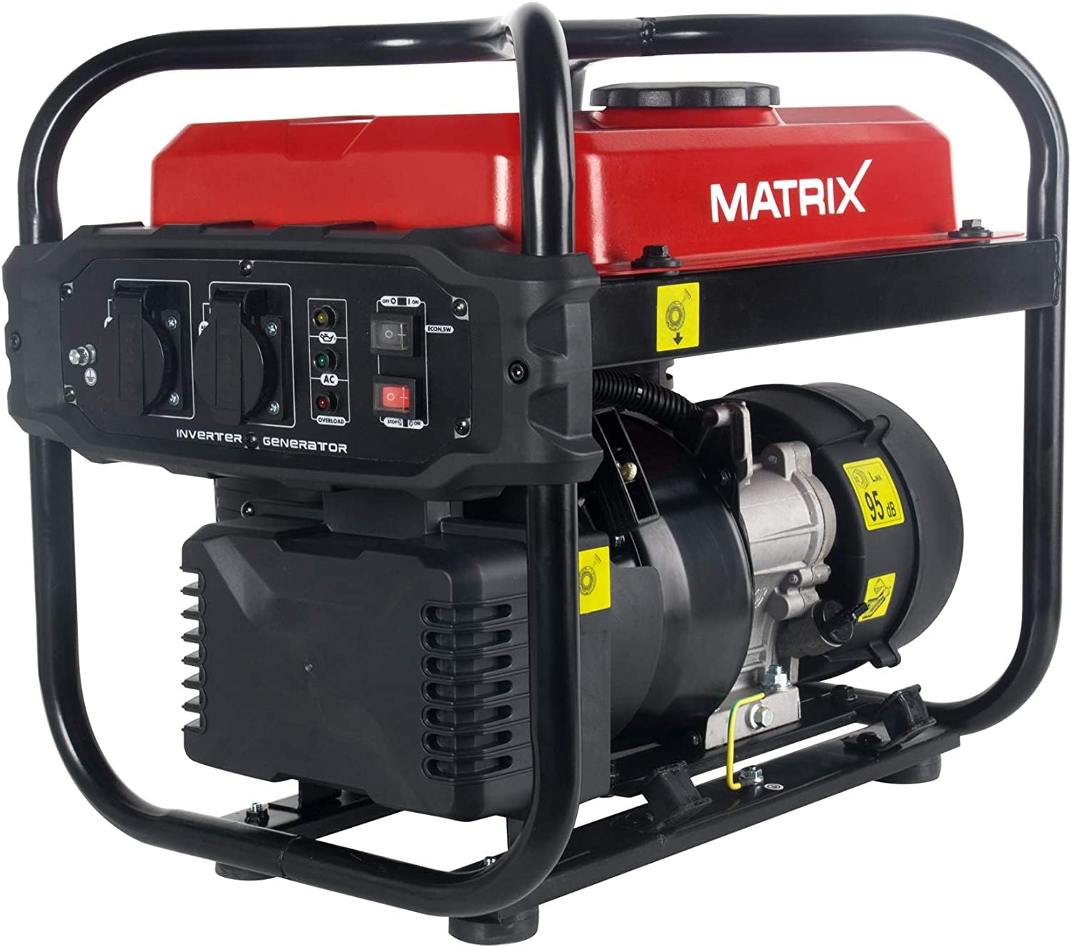 Matrix Notstromaggregat Benzin 2000 Watt Inverter Stromerzeuger Benzin Generator Stromaggregat tragbar Stromgenerator IG 2000i | 4 Takt | 2x230V | leicht 21,5kg Gewicht