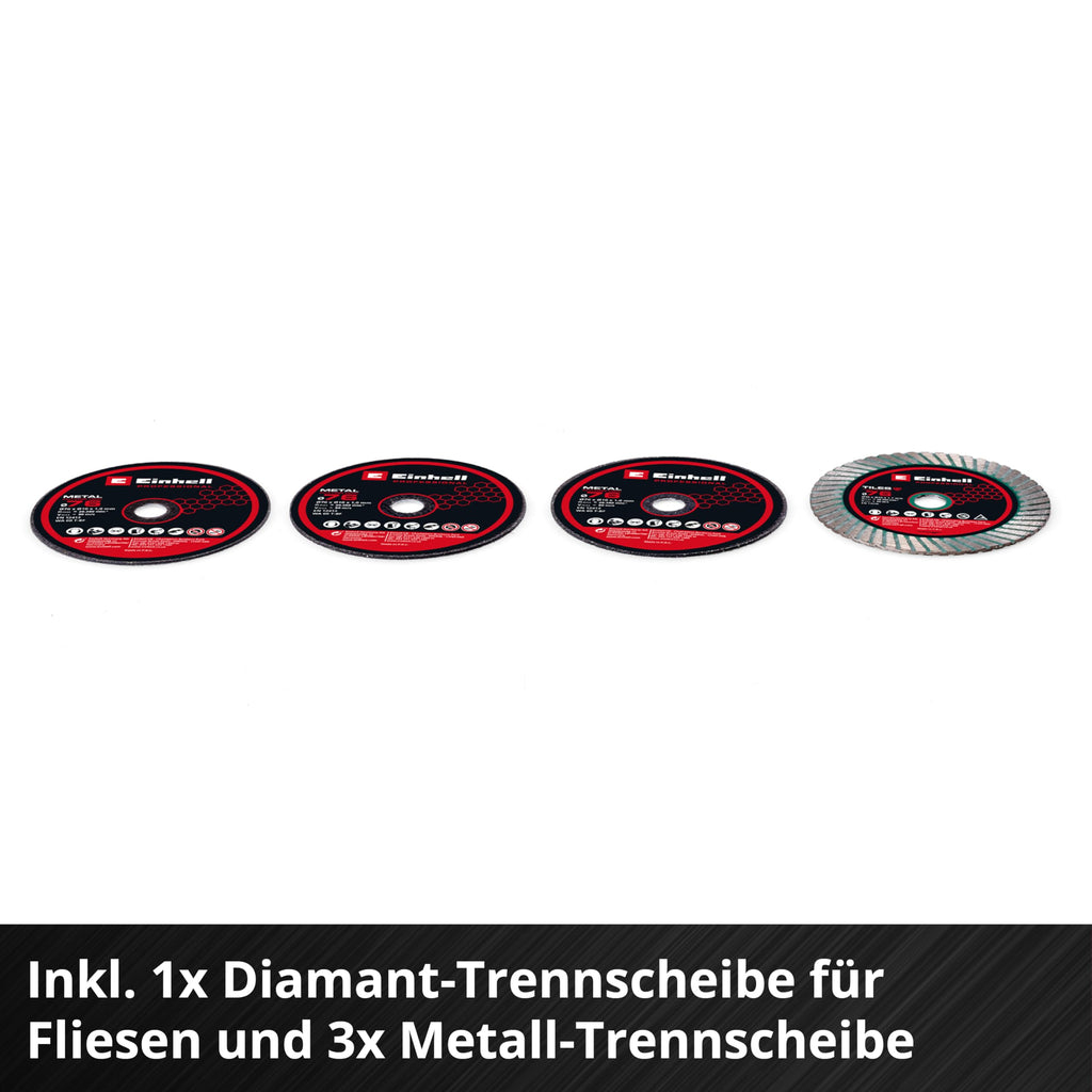 Einhell Professional Akku-Trennschleifer TP-CO 18/76-C Li BL-Solo (18 V, Brushless, 76 mm Scheiben-Ø, 16 mm Schnitttiefe, Tiefeneinstellung, Inkl. 4x Trennscheibe, ohne Akku)
