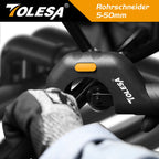 TOLESA Rohrschneider 5-50mm, Rohrabschneider mit Entgrater, Rohrschneider für Kunststoff, Dünner Edelstahl, Stahl, Kupferrohr, Aluminium, PVC Rohre Schneiden
