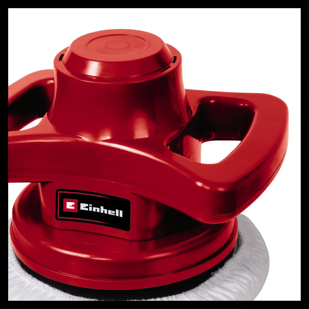 Einhell Auto Poliermaschine CC-PO 90, 90 W, Polierteller 240 mm, 3700 min-1, 1 Textil- und 1 Synthetik - Polierhaube, 1 Stück, 2093173