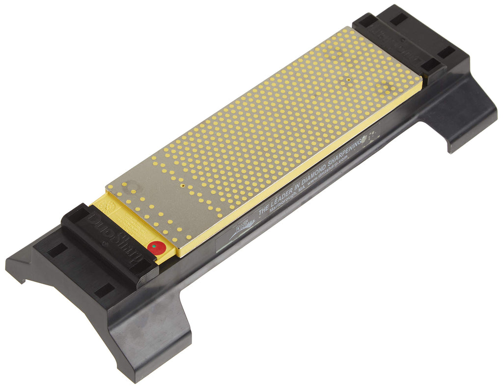 DMT DuoSharp®Plus™ Diamant Schleifstein 8" mit Basis Fein/Extrafein | Doppelseitiger Messerschärfer in Profiqualität | 20cm Wetzstein für Messer und Werkzeuge | Made in USA | WM8EF-WB