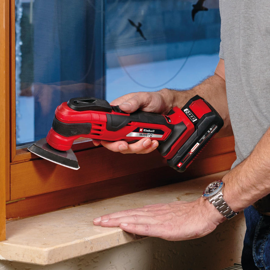 Einhell Akku Multifunktionswerkzeug Varrito Power X-Change (18 V, 22.000 Bis 40.000 Min-1, Drehzahl-Elektronik, Schnellspannverschluss, Magnetische Werkzeugaufnahme), Ohne Akku, Ladegerät und Koffer
