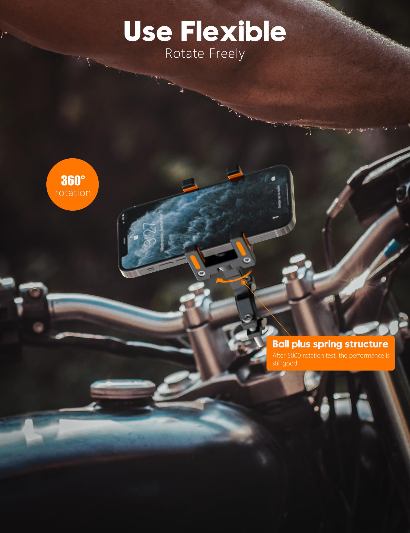 Tiakia Fahrrad Handyhalterung Aluminiumlegierung Motorrad Scooter Fahrrad Universal Handy Halterung Schnellspanner Outdoor Lenker Handy Halter Mit 360° Drehbarer Für 4,5-7,0 Zoll Smartphone