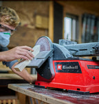 Einhell Stand-Band-Tellerschleifer TE-US 400 (400 W, Ø 150 mm Schleifteller, 100 x 914 mm Schleifband, 348 m/min max. Schleifbandgeschwindigkeit, inkl. Zubehör)