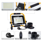 LED Baustrahler, 50W 5000LM Arbeitsleuchte, LED Arbeitsleuchte mit Stecker, IP66 Wasserdicht Baustrahler mit 4M Kabel, Tragbar für Werkstatt oder Baustelle,Garage, 6500K