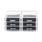 Compactor RAN6044 Make-up- und Schmuck-Aufbewahrungsbox mit 6 Schubladen, transparent, Polystyrol und Stoff, 23,8 x 15 x Höhe 11 cm
