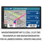 Garmin DriveSmart 55 - Navigationsgerät mit hellenm 5,5 Zoll (13,97cm) Touchdisplay, Europakarten, Verkehrsinfos in Echtzeit und Fahrerassistenz
