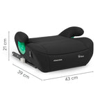 KikkaBoo i-Pop Kindersitzerhöhung Auto Kinder, i-Size, Isofix, 22-36 kg, Gruppe 3, 7-12 Jahre, Autositz Sitzerhöhung, Schwarz