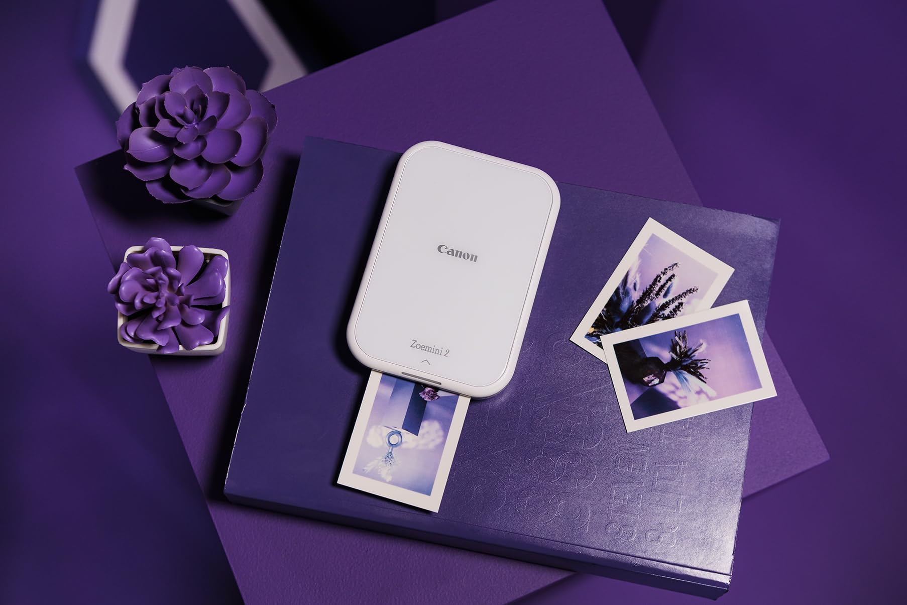 Canon Zoemini 2 perlweiß Mini Fotodrucker mobil tragbar unterwegs Hosentasche (Fotodruck 5x7,6 cm, kabelllos, für Smartphone + Tablet, eingebauter Akku, App, Bluetooth) [+ 10er Zink Druck-Set]