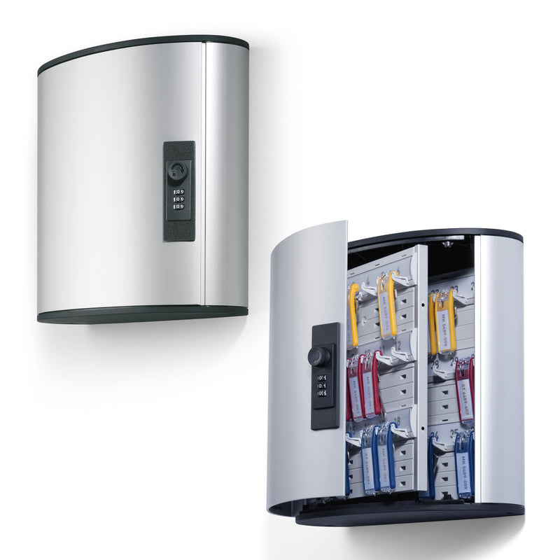 Durable Schlüsselkasten Key Box Code 36 (Zahlenschloss) für 36 Schlüssel, silber, 196623