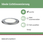 Paulmann Beleuchtungssystem Plug&Shine LED-Außeneinbauleuchte 6 W Warm-Weiß 93908 Silber 38 °