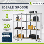 Juskys 2er-Set Lagerregal Easy 2X 160x80x40cm (HxBxT) | 640kg Traglast | 8 Böden | Metall Schwerlastregal Kellerregal Steckregal Regal Regalsystem Metallregal