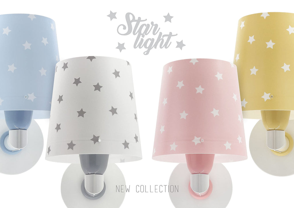 Dalber kinder Wandlampe, Kinderlampe Wandleuchte kinderzimmer Star Light Sterne Weiß 82219B, E27