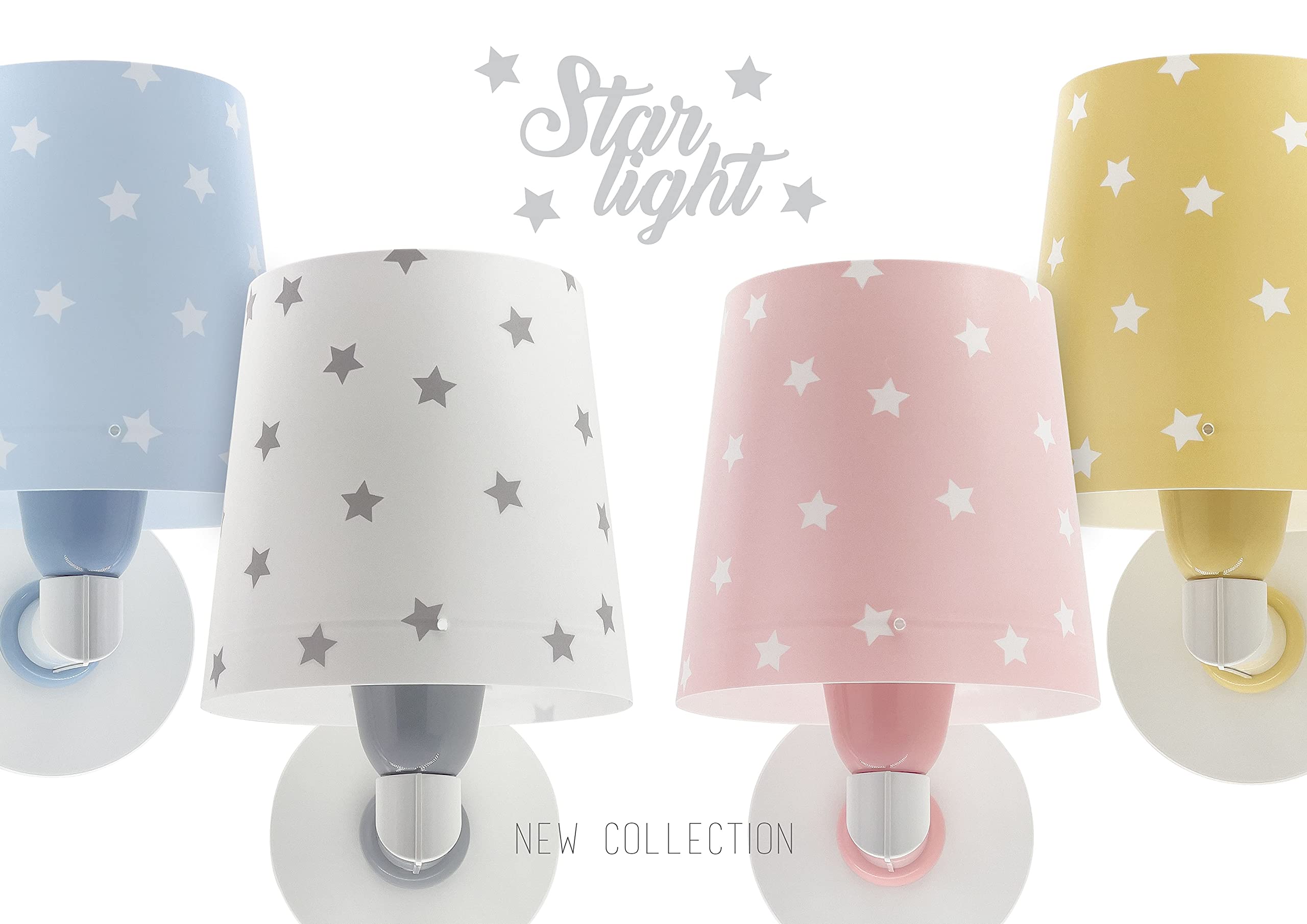Dalber kinder Wandlampe, Kinderlampe Wandleuchte kinderzimmer Star Light Sterne Weiß 82219B, E27