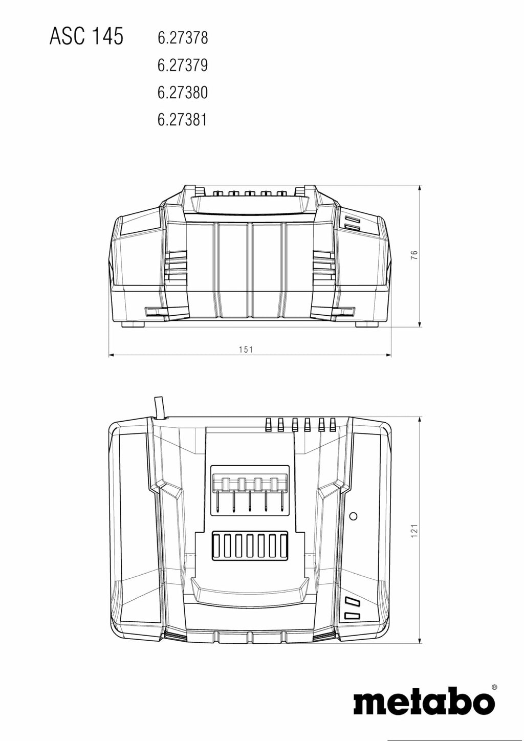 Metabo Schnellladegerät ASC 145, 12-36 V, AIR Cooled, EU - 627378000
