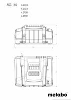Metabo Schnellladegerät ASC 145, 12-36 V, AIR Cooled, EU - 627378000