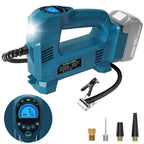 QUPERR Akku Kompressor kompatibel mit Makita 18V Akku, Elektrischer Luftkompressor bis 10,34 bar mit LED-Licht & Autostopp, Tragbare Luftpumpe für Auto, Motorrad, Fahrrad, Bälle (ohne Akku)