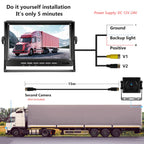 Hodozzy Rückfahrkamera Set AHD mit 7 Zoll LCD Monitor & Kamera Nachtsicht IP69 Wasserdicht für LKW, Anhänger, Bus, PKW, Wohnmobile, Vans (12V-24V), mit 15m Kabel