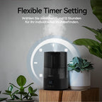 Rosekm Automatischer Luftbefeuchter für Schlafzimmer & große Räume, 4,5L Kaltnebel-Befeuchter mit Timer & Feuchtigkeitssensor, bis zu 18H Laufzeit, Auto-Abschaltung, 360°-Düse (Schwarz)