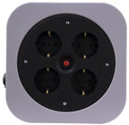 REV Kabeltrommel, Innenbereich, 4 Schutzkontaktsteckdosen, 10m, grau