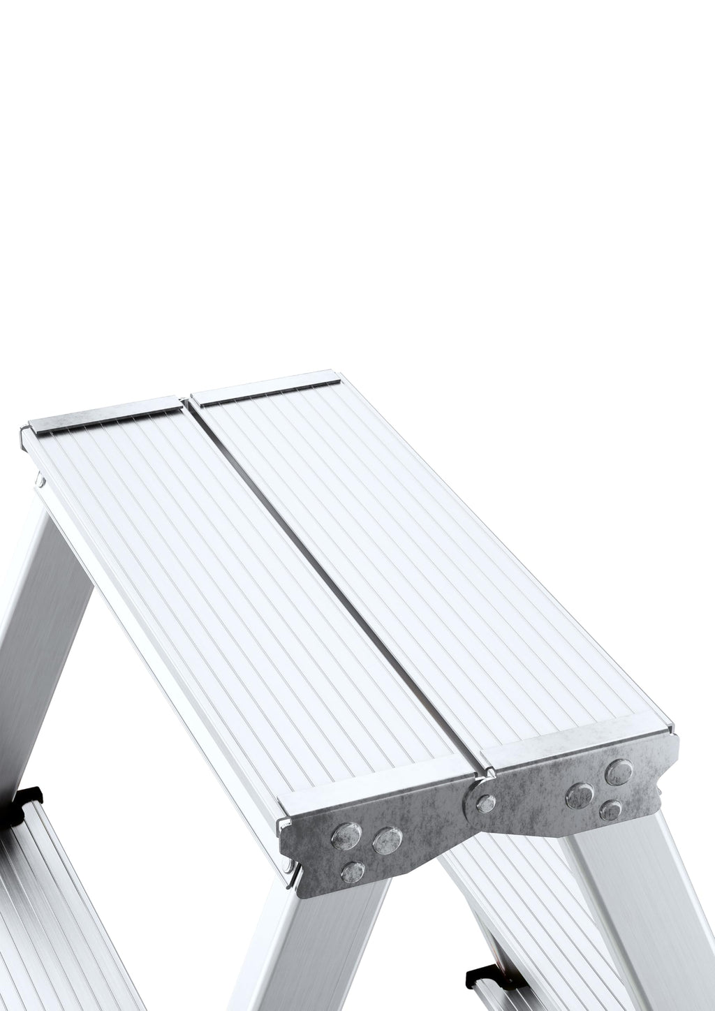 DRABEST Trittleiter Klapptritt Alu Leiter 2 x 4 Stufen Beidseitig Mehrzweckleiter Hausleitern bis 125 kg Belastbar Leiter