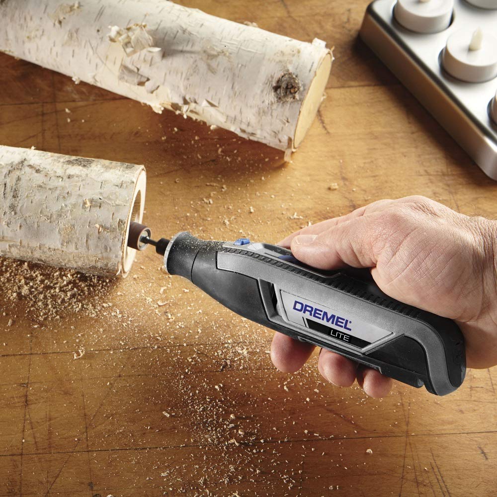 Dremel Lite 7760 Akku Multifunktionswerkzeug 3.6V, Set mit 15 Zubehörteilen, Variable Drehzal 8.000-25.000 U/min - zum Schnitzen, Gravieren, Schleifen, Schärfen, Reinigen, Polieren, Schmirgeln