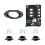 Paulmann 92465 LED Einbauleuchte Base Smart Home Zigbee Basisset schwenkbar rund 230V 3x4,9W 3x430lm dimmbar 90mm Schwarz matt Metall 3000K
