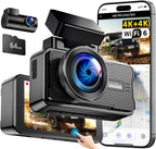 JOMISE 4K+4K Dashcam vorne und hinten, ultraschnelle Ethernet-Datenübertragung (20 Mbps) & stabiles WiFi 6, Touchscreen camera auto mit GPS, Nachtsicht, 24h Parküberwachung, Speicher bis 1TB (A80 Pro)
