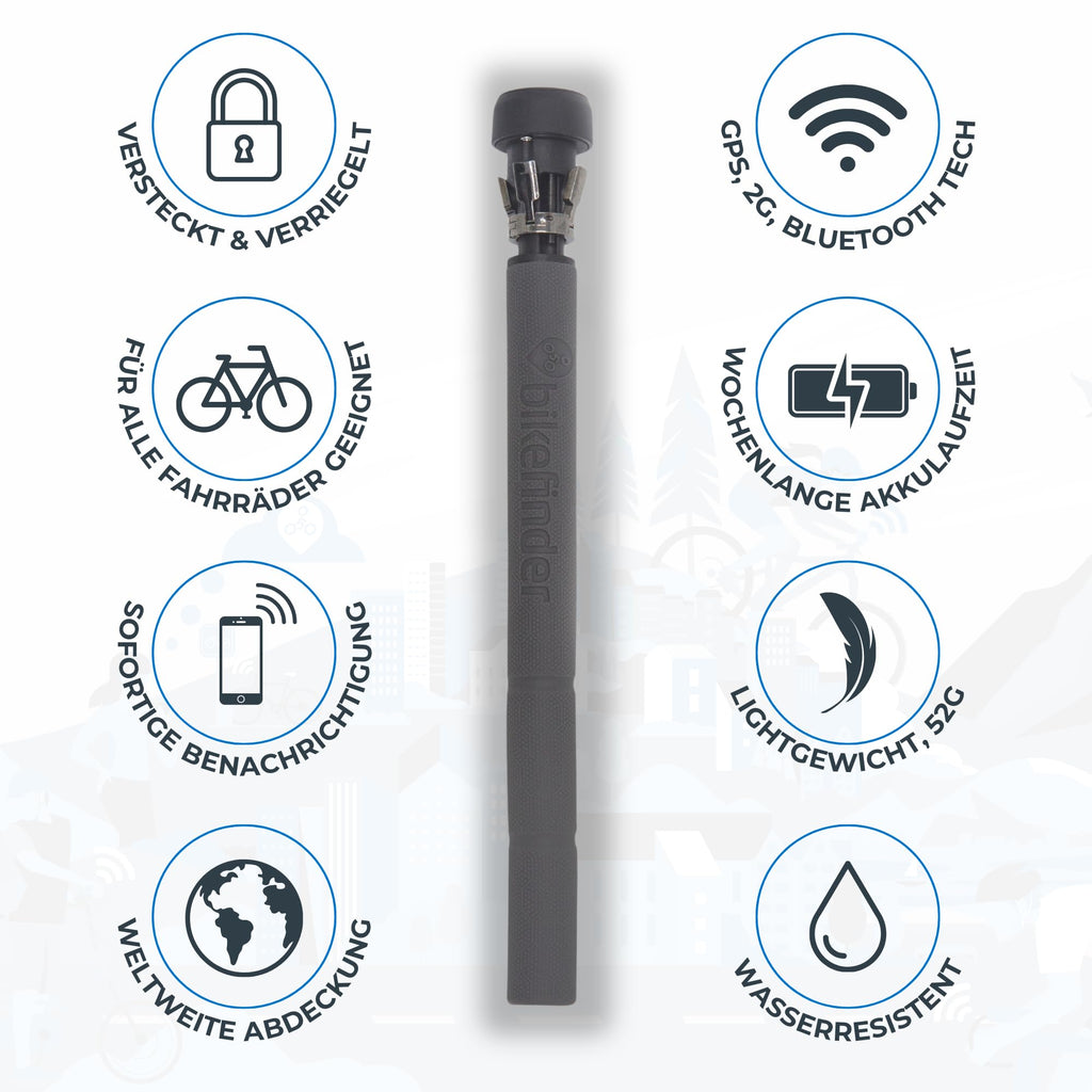 FahrradFinden von BikeFinder - GPS Fahrrad Tracker, im Lenker Versteckt, Fahrrad Ortungsgerät, Anti-Diebstahl, Diebstahlschutz, SIM Karte inkl. - ABO Erforderlich