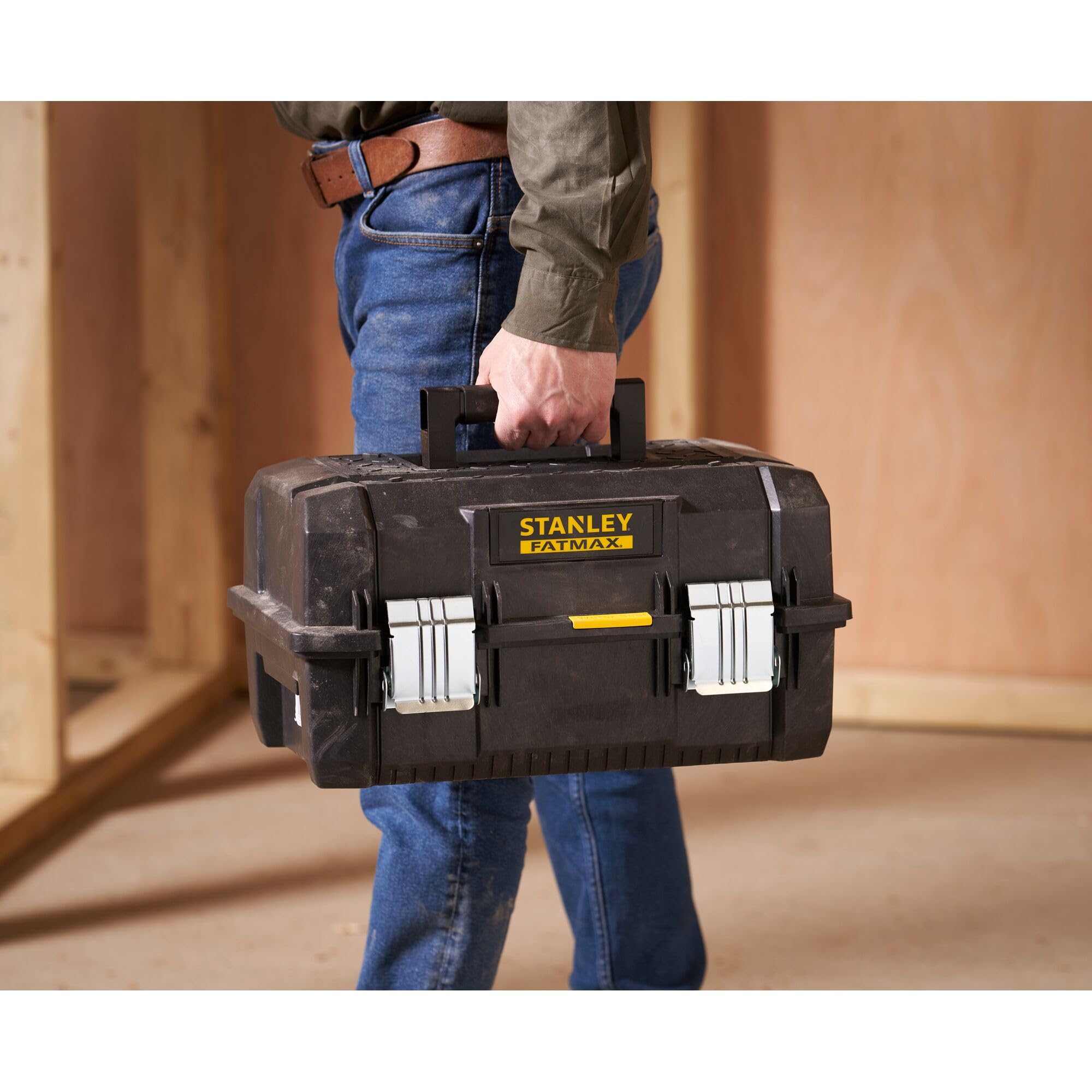 STANLEY FatMax Werkzeugbox Werkzeugkoffer leer Werkzeugkasten - Werkzeugkiste (18 Zoll, 46 x 32 x 24 cm, Koffer für Werkzeuge, Box mit ausladenden Schubfächern, robust) FMST1-71219