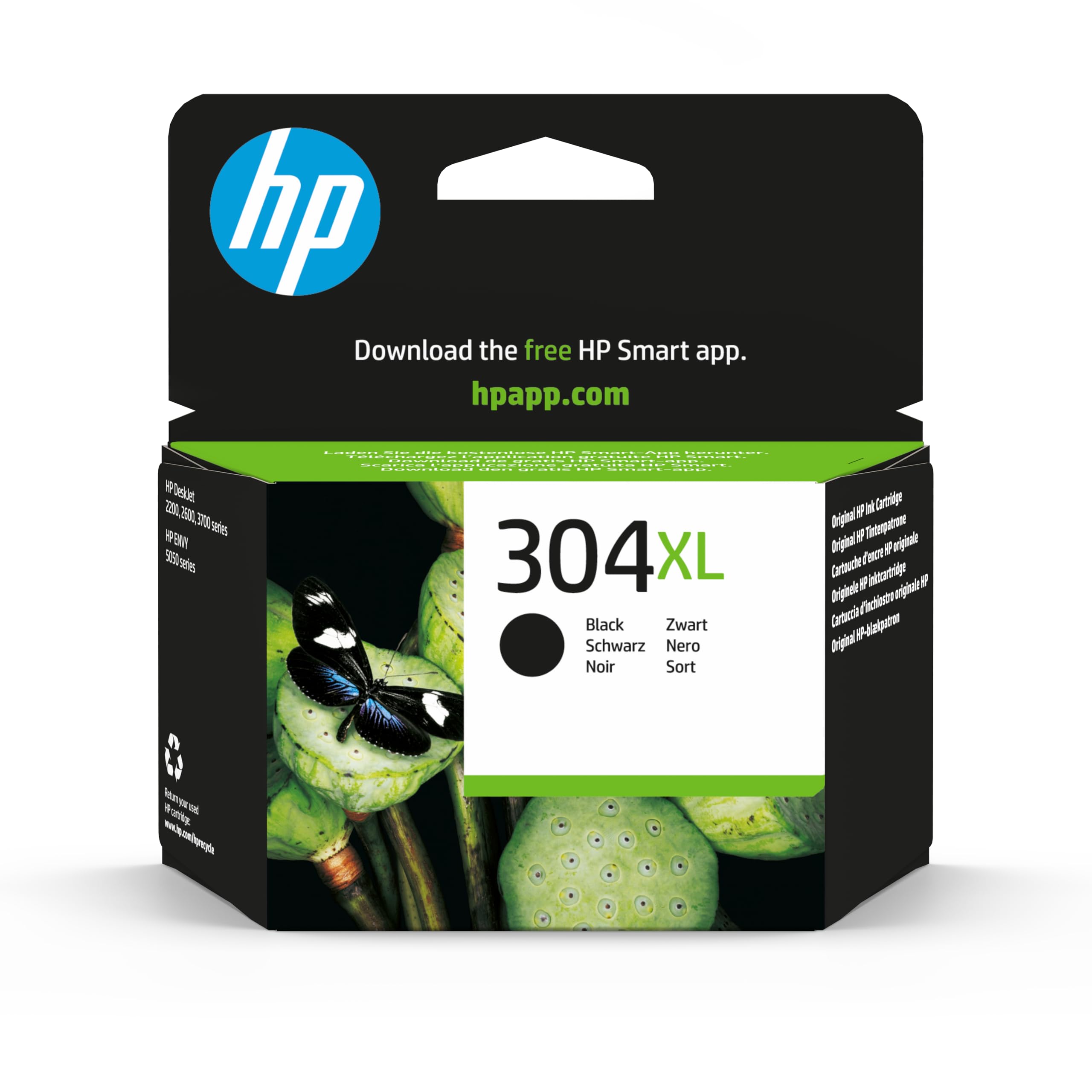 HP 304XL (N9K08AE) Original Druckerpatrone Schwarz mit hoher Reichweite für HP DeskJet 26xx, 37xx, ENVY 50xx