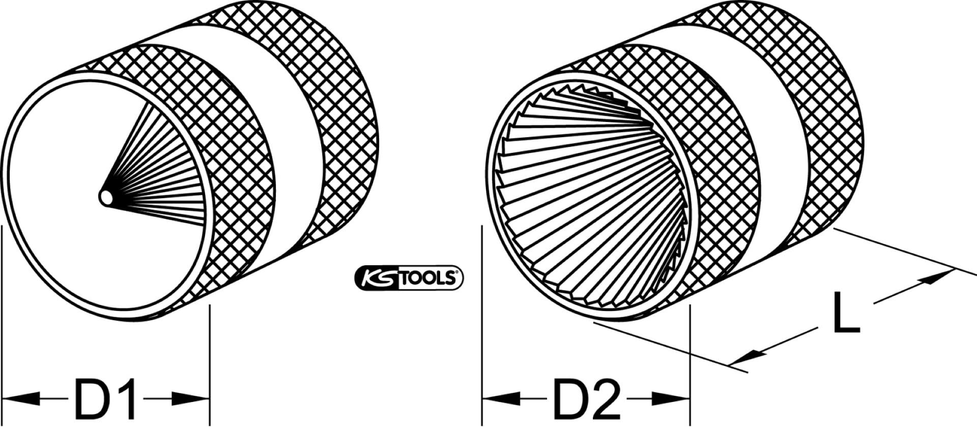 KS Tools 105.3001 Innen- und Außen-Entgrater, 10-35mm