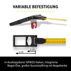 Stabila Rahmenbandmaß LBM 1000 STEEL, 50 m, Stahl-Messband mit metrischer Skala und NYLON-WRAP-Ummantelung, Universalhaken, bruchsicherer Rahmen, MID-Genauigkeit, LBM 1000, 50 m, Schwarz/Gelb