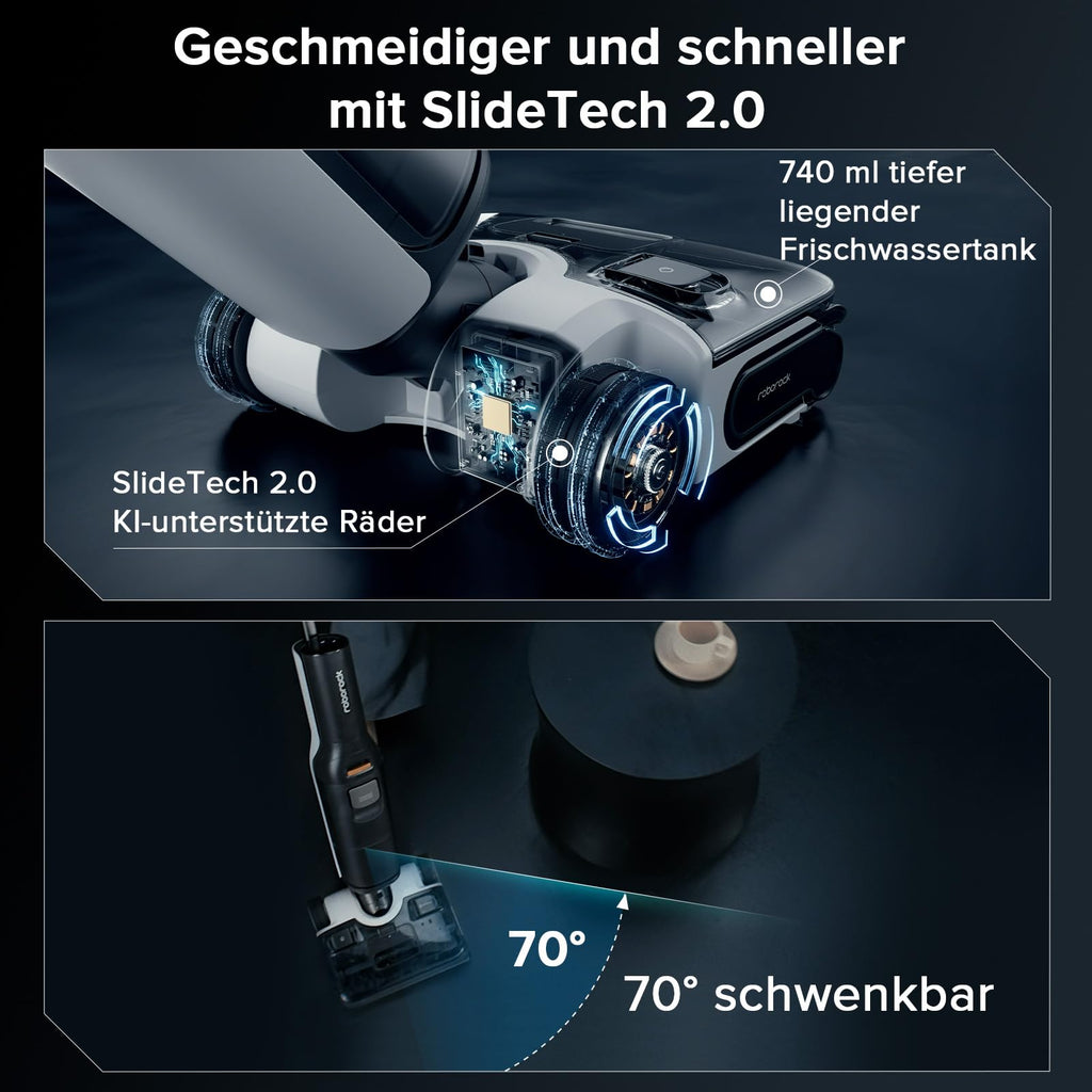 roborock F25 ACE Combo Nass Trockensauger, 5-in-1 Kabelloser Staubsauger, 20.000 Pa Absaugleistung, 90°C Hochtemperatur Selbstreinigung, für Nasse und Trockene Verschmutzungen