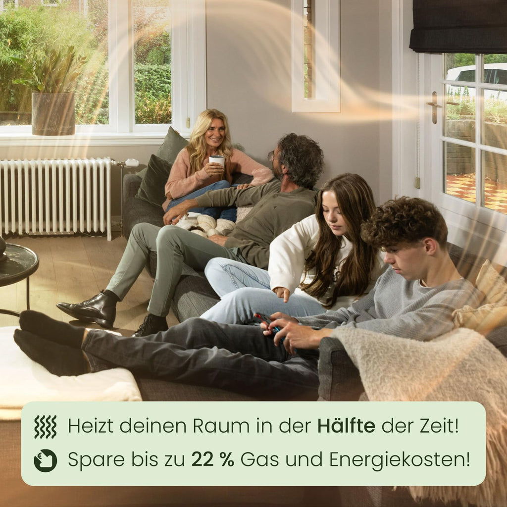 SpeedComfort Heizkörper Ventilator Mono Set – 1 Stück Heizkörperventilatoren - energieeffizienter Heizungsventilator - Bis zu 22% Energieeinsparung – Geräuscharm