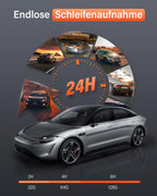 Bestsee 2.5K Dashcam Auto Vorne Hinten und Innen, 2,35" IPS-Bildschirm Dashcam Auto, mit 64GB SD-Karte, 24H Parküberwachung, WDR Nachtsicht, G-Sensor, Loop-Aufnahme, Sichtwinkel（170°+150°+150°）