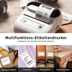 Phomemo M220 Etikettendrucker Bluetooth, Tragbarer Etikettiergerät Bluetooth Thermo Label Printer für Barcode,Einzelhandel,kleine Unternehmen,mit Telefonen & PC-System Weiß