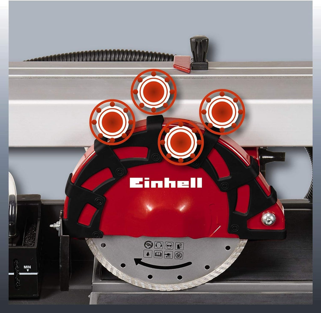 Einhell 4301220 radial-Fliesenschneidmaschine TE-TC 920 Ul (Lange Schnittlängen, Laser als Optische Schnitthilfe, schwenkbares Sägeblatt, höhenverstellbar), 900 W, 240 V