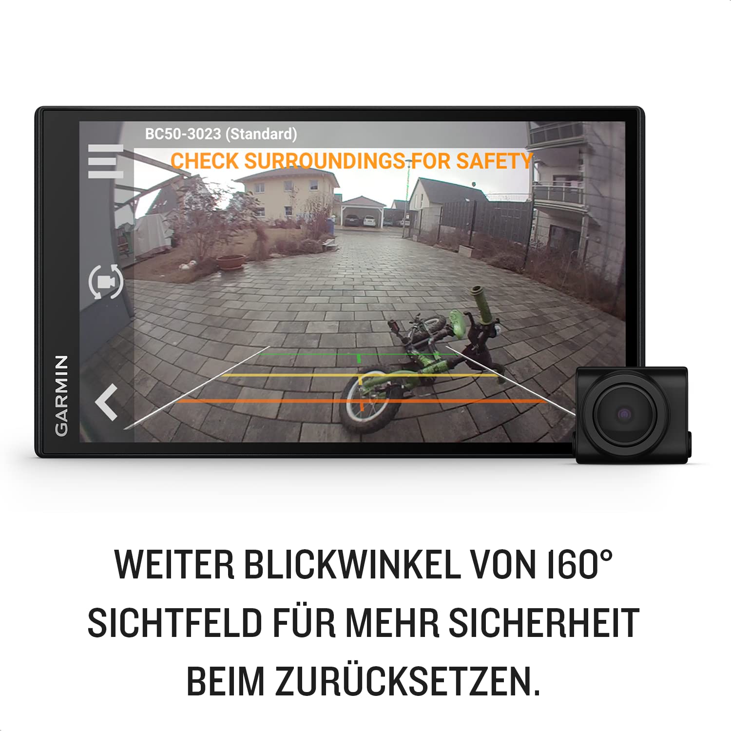 Garmin BC 50 – Drahtlose Rückfahrkamera mit 720p HD-Auflösung und Bildübertragung auf kompatible Garmin Navis. Bis zu 15 Meter Übertragungsreichweite, 160° Sichtfeld und robust nach IP67