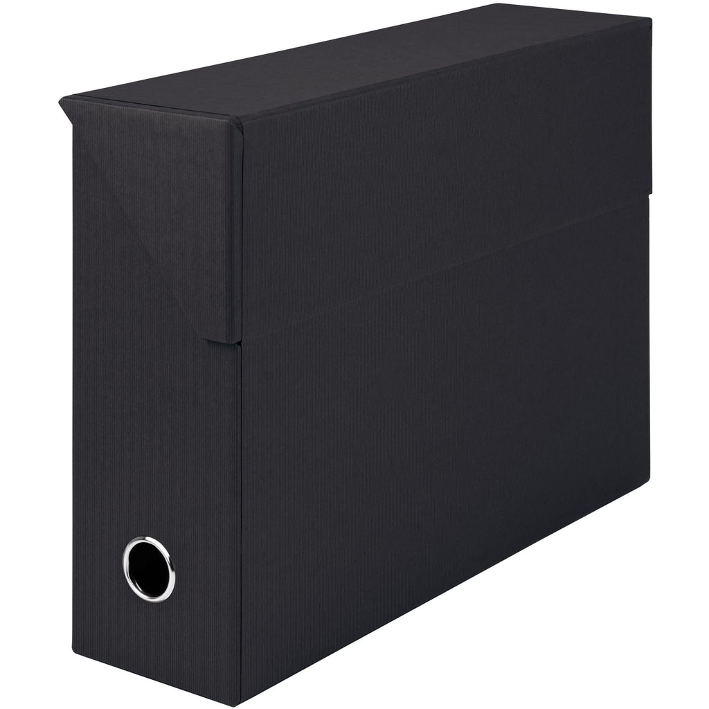 Rössler SOHO Archivbox A4 |Aufbewahrungsbox mit Deckel Pappe | Dokumentenbox A4 | Box mit Deckel | Aufbewahrungsbox mit Deckel Karton | 335 x 95 x 255 mm | 1 Stück | Farbe: Schwarz